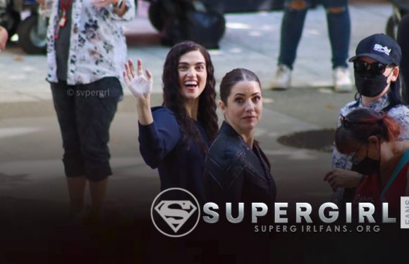 Fotos + Vídeos del cast de Supergirl en el set